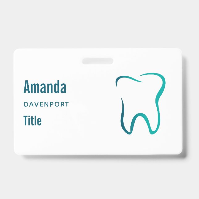 Dental Tooth Dentistry Medical Image ID Badge (Front)
