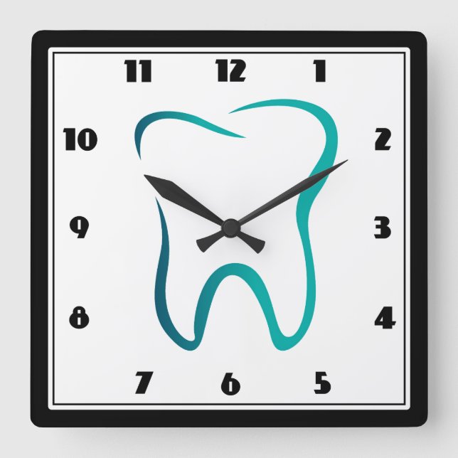 Dental Tooth Dentistry Medical Image Square Wall Clock (Front)