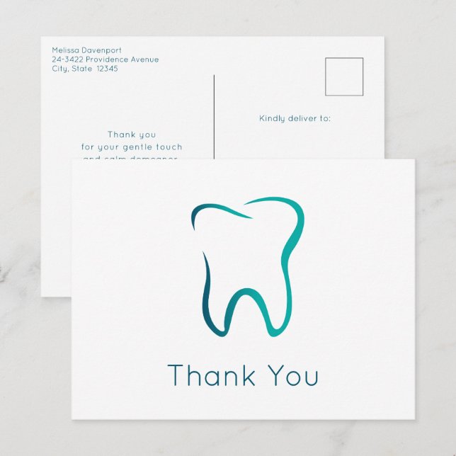 Dental Tooth Dentistry Medical Image Thank You Postcard (Front/Back)