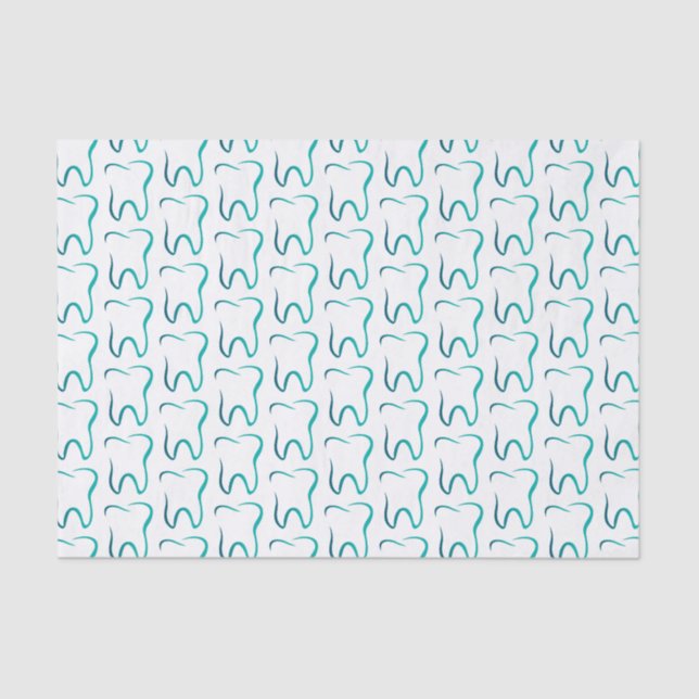 Dental Tooth Dentistry Medical Pattern Tissue Paper (Front)