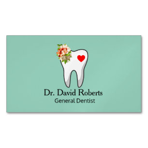 Dental Tooth Heart Magnetic Business Card