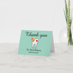 Dental Tooth Heart Thank You Card
