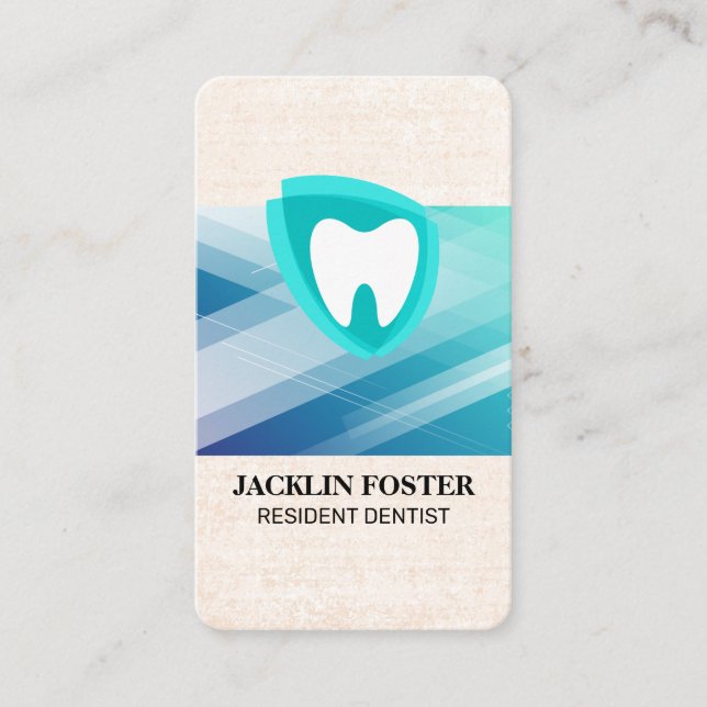 Dental | Tooth Icon Business Card (Front)