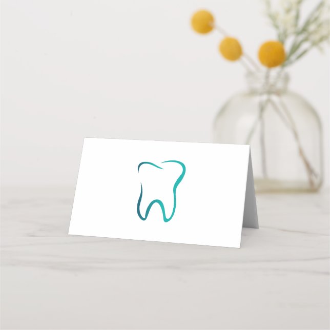 Dental Tooth Image Dentistry Clinic Blank Place Card (Front)