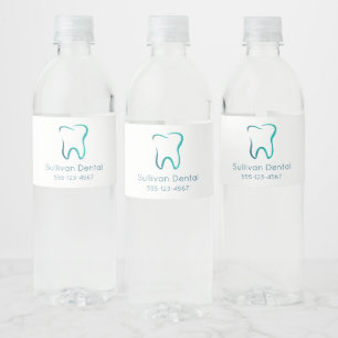 Dental Tooth Image Dentistry Clinic Business Water Bottle Label