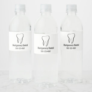 Dental Tooth Medical Dentistry Clinic Business Water Bottle Label