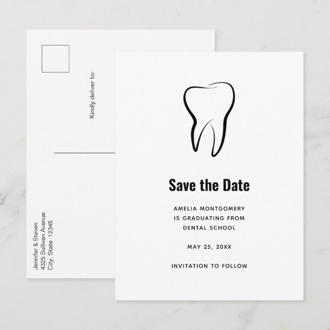 Dental Tooth Medical Dentistry Save the Date Announcement Postcard (Front/Back)