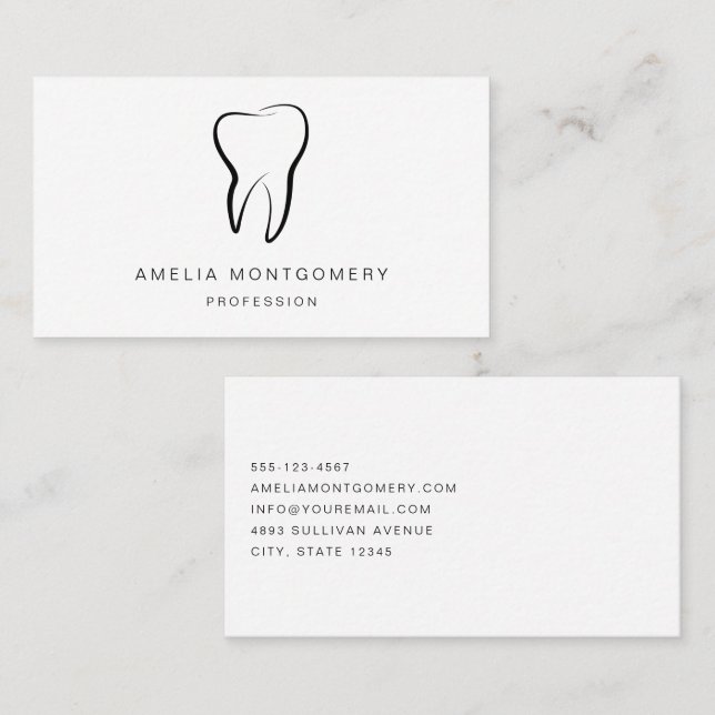 Dental Tooth Medical Graphic Dentistry Business Card (Front/Back)