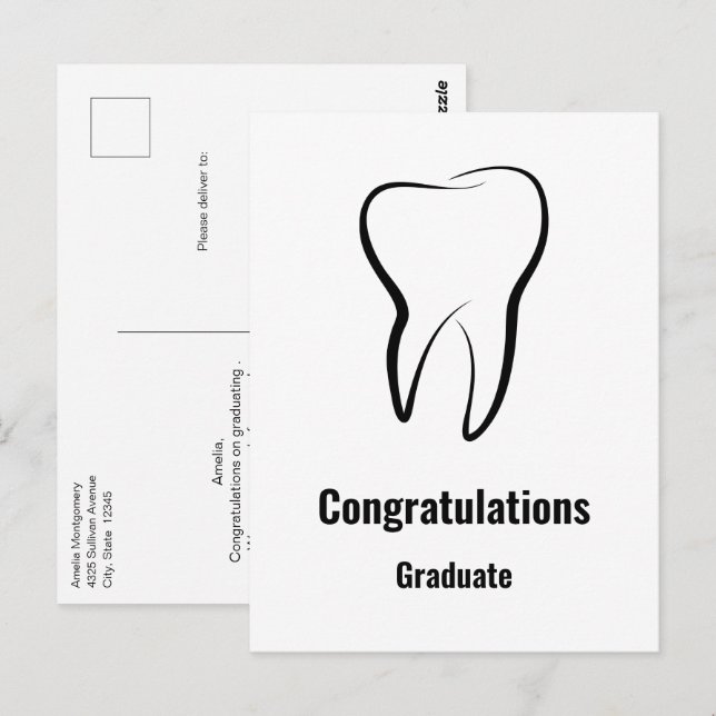 Dental Tooth Medical Graphic Dentistry Graduation Postcard (Front/Back)