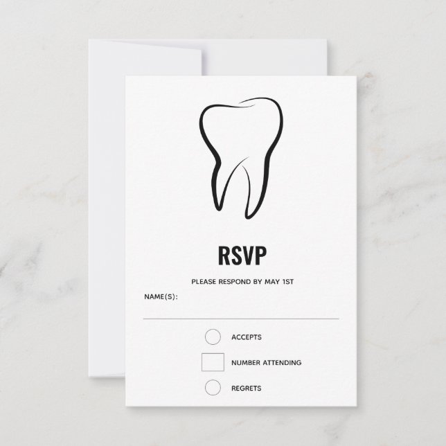 Dental Tooth Medical Graphic Dentistry RSVP Card (Front)