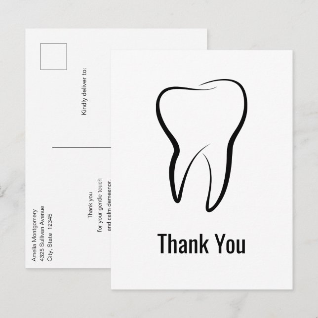 Dental Tooth Medical Graphic Dentistry Thank You Postcard (Front/Back)