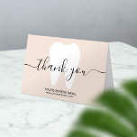 Dental White Tooth Plain Beige Dentist Thank You Card<br><div class="desc">Dental Tooth Plain Beige Dentist Thank You Cards.</div>