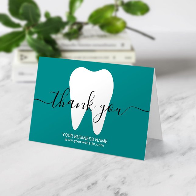 Dental White Tooth Plain Teal Dentist Thank You (Creator Uploaded)
