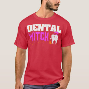 Dental Witch Dentist Halloween Costume Dental Squa T-Shirt