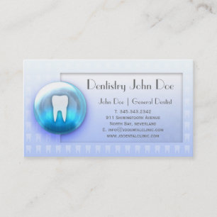 Dentalcare white teeth bubble dental business card