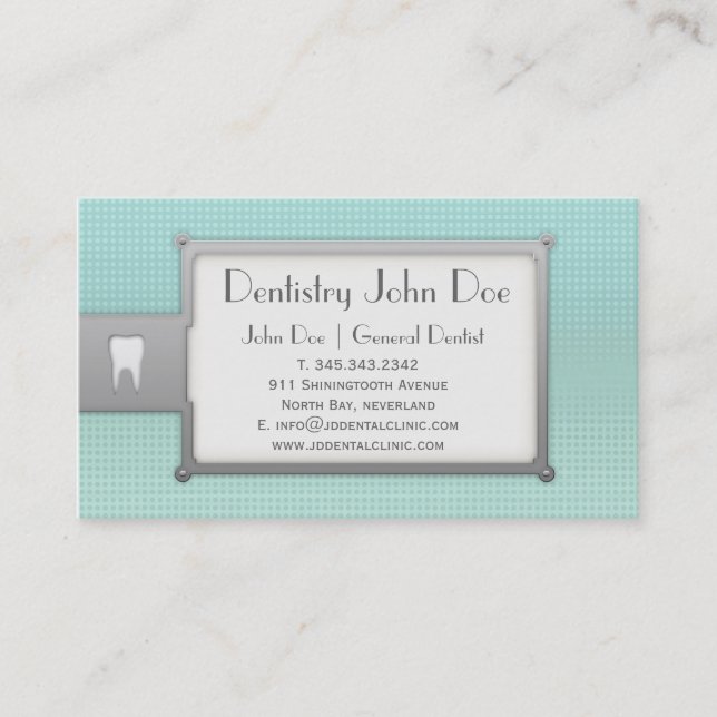 Dentalcare white teeth bubble dental business card (Front)