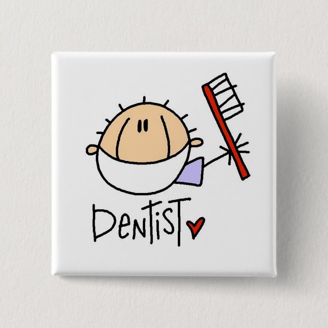 Dentist 15 Cm Square Badge (Front)