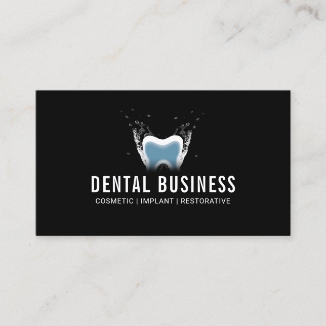 Dentist 3D Tooth Dental Care Denture Business Card (Front)