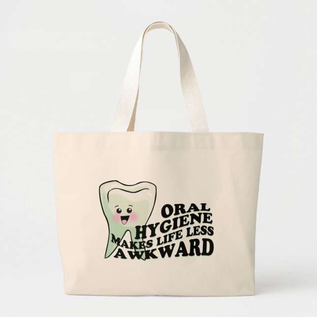 Dentist and Dental Hygienist Gifts Large Tote Bag (Front)