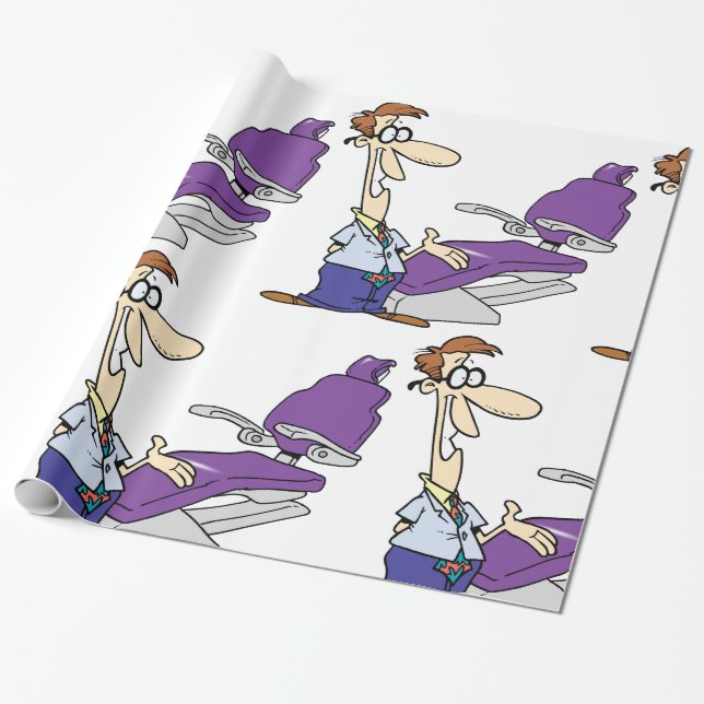Dentist And The Dental Surgery Chair Wrapping Paper (Unrolled)