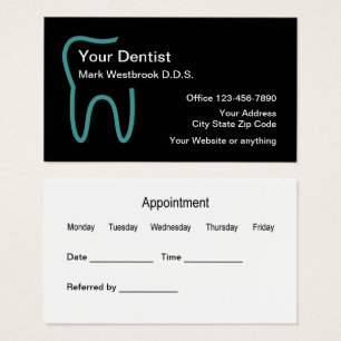 Dentist Appointment Business Cards