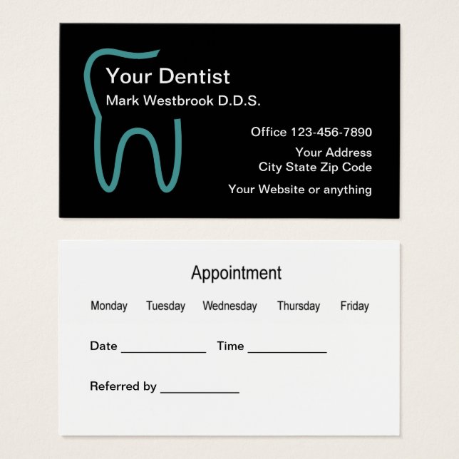 Dentist Appointment Business Cards (Front & Back)