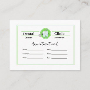 Dentist Appointment Card 