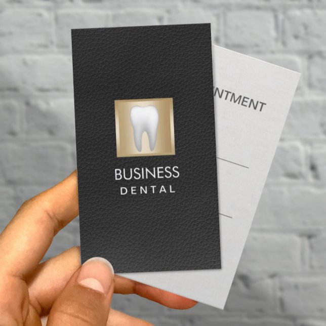 Dentist Appointment Elegant Black Leather Dental (Creator Uploaded)