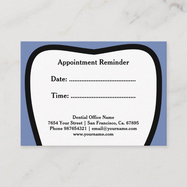 Dentist appointment reminder cards (Front)