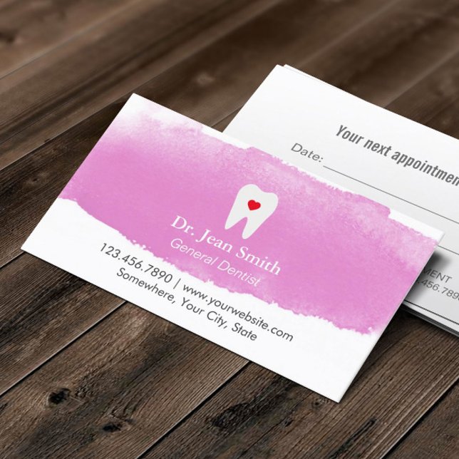 Dentist Appointment Tooth Heart Watercolor Dental (Creator Uploaded)