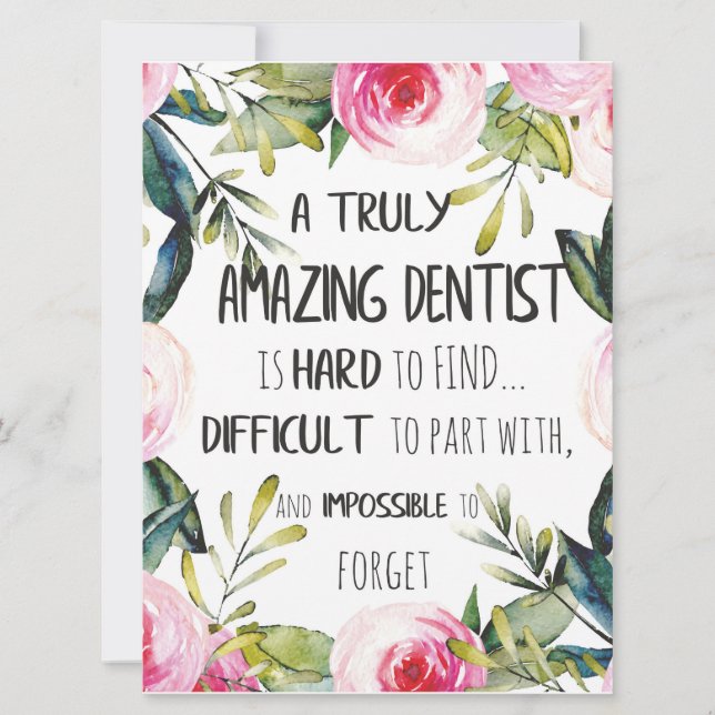 Dentist appreciation Doctor Thank you Gift Quote Card (Front)