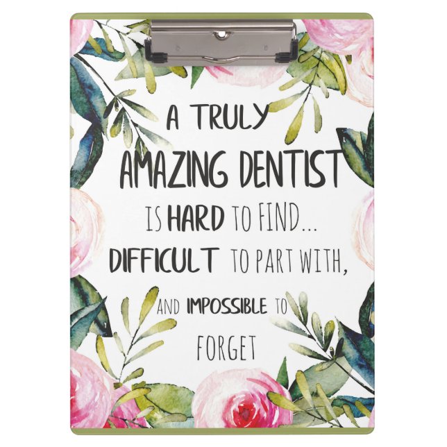 Dentist appreciation Doctor Thank you Gift Quote Clipboard (Front)