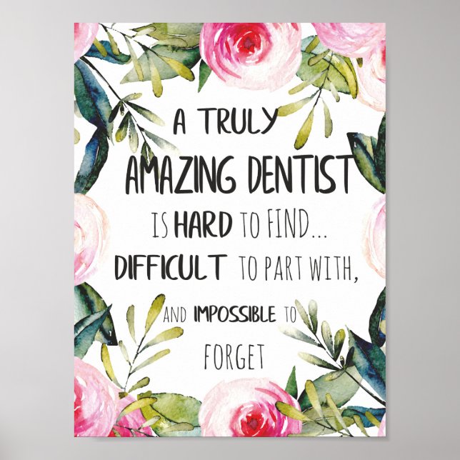 Dentist appreciation Doctor Thank you Gift Quote Poster (Front)