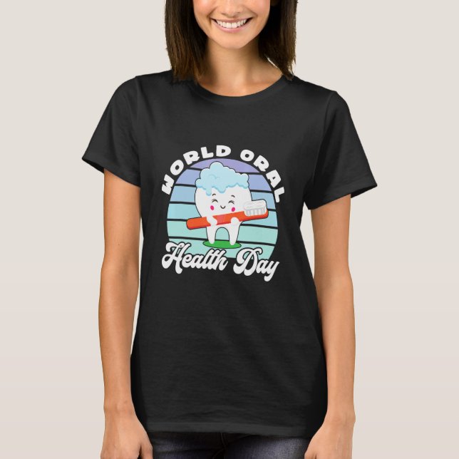 Dentist Assistant Oral Health Cute Teeth Brush And T-Shirt (Front)