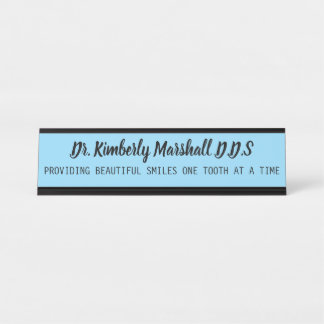 Dentist Beautiful Teeth Small Blue Desk Name Plate