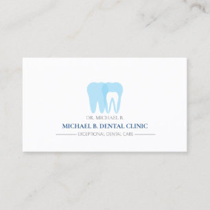 Dentist Blue Tooth Logo Dental Business Card