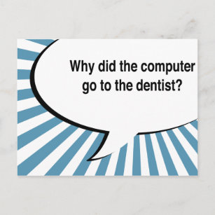 dentist bluetooth joke postcard