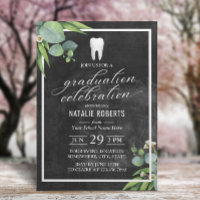 Dentist Botanical Foliage Chalkboard Graduation