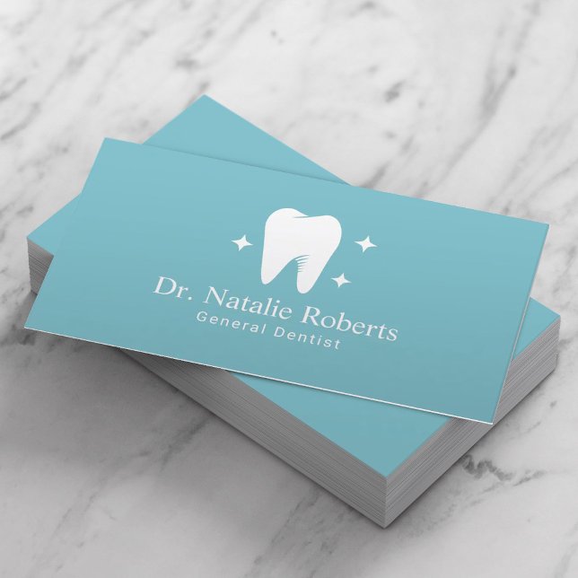Dentist Bright Tooth Logo Plain Dental Care Appointment Card (Creator Uploaded)