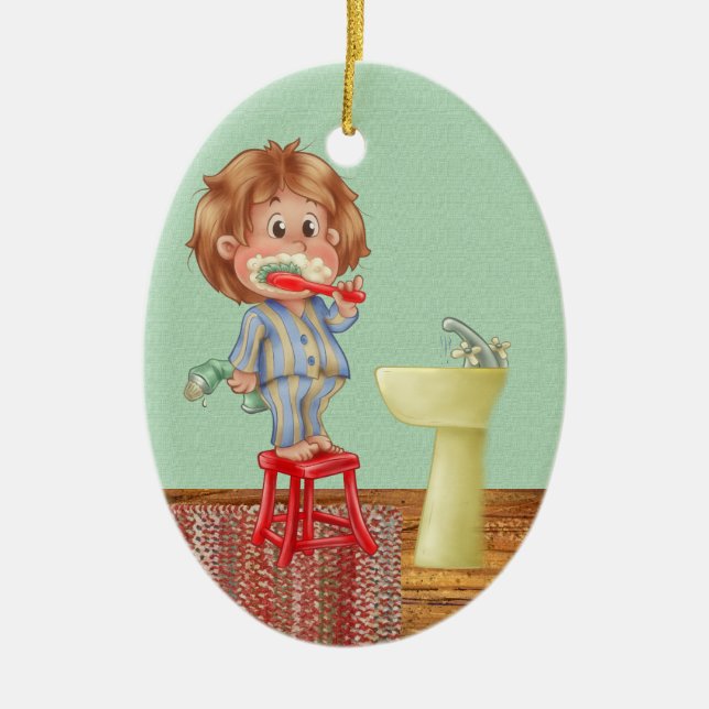 Dentist - Brush Your Teeth - SRF Ceramic Tree Decoration (Front)