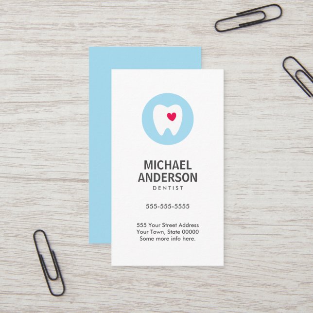 Dentist business card,  modern and minimal dental business card (Front/Back In Situ)