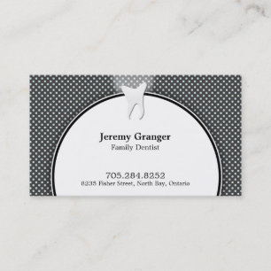 Dentist Business Card - Tooth Fun Dots Blue White