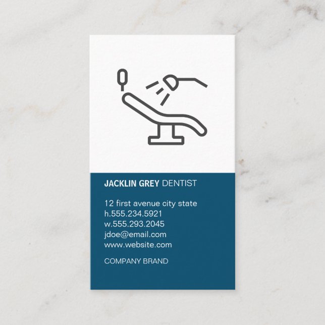 Dentist Chair and Tools Business Card (Front)