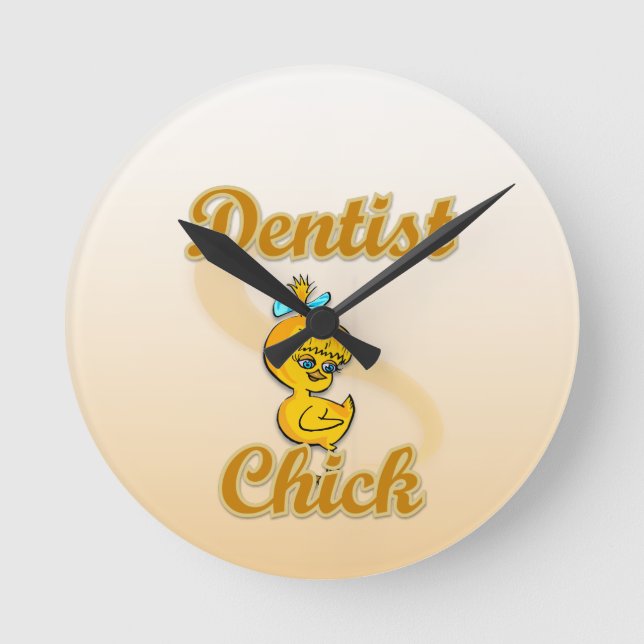 Dentist Chick Round Clock (Front)