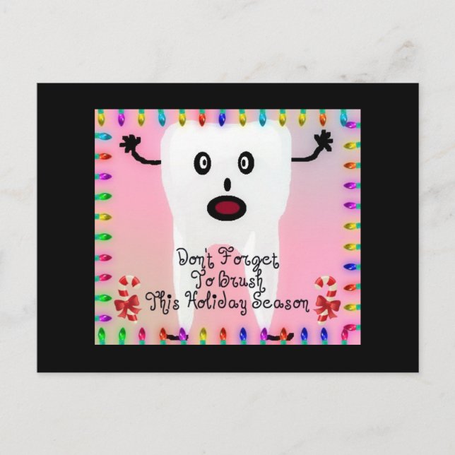 Dentist Christmas Cartoon Holiday Postcard (Front)
