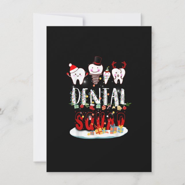 Dentist Christmas Dental Squad Funny Lights For Bo Invitation (Front)