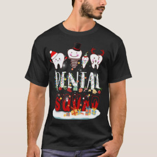 Dentist Christmas Dental Squad Funny Lights For Bo T-Shirt