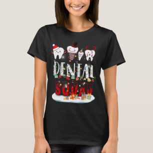 Dentist Christmas Dental Squad Funny Lights T-Shirt