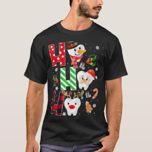 Dentist Christmas funny tooth Dental gift Red Plai T-Shirt