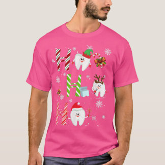 Dentist Christmas Ho Ho Ho Teeth Dental Squad Merr T-Shirt